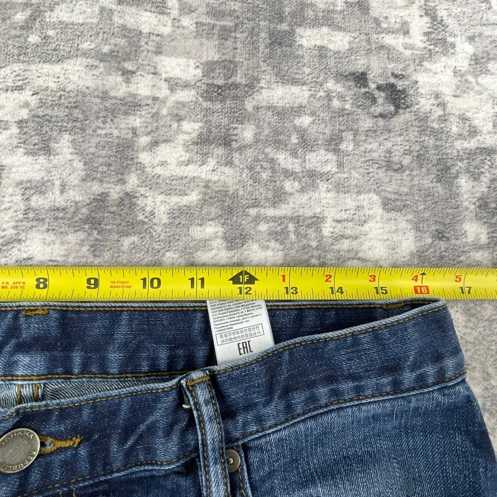 Banana Republic Mens 34x30 Straight‎ Jeans Blue Medium Wash Whiskered Denim